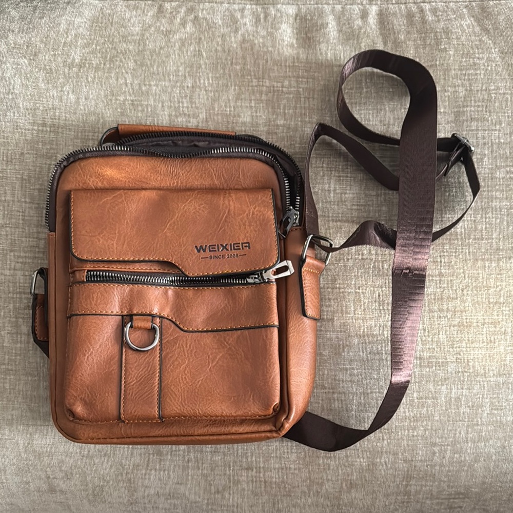 Tan Men's Messenger Bag